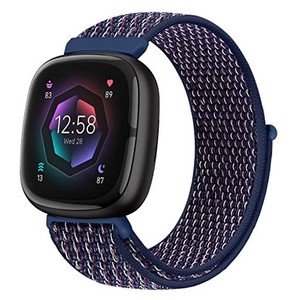 [HUAMANLOU] コンパチブル FITBIT VERSA 4/FITBIT VERSA 3/FITBIT SENSE 2 FITBIT SENSE バンド、ナイロンスポーツバンドブレスレット通