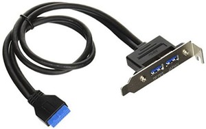 変換名人 PCI/ロープロファイルPCIブラケット用 USB3.0(X2ポート)延長ケーブルセット PCIB-USB3/2FL