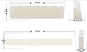 TSUCIA ギター ブリッジ ナット＆サドル 置換部品 真牛骨製 アコースティックギター用 良く鳴る 4セット8PCS