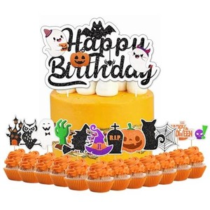 【LEISURE CLUB】ケーキトッパー ハロウィン 誕生日ケーキ 飾り ケーキ飾り カップケーキトッパー 13枚セット お菓子 飾り付け ハロウィ