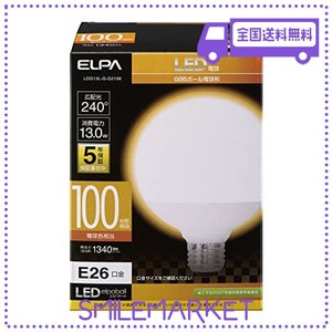 エルパ ( ELPA ) LED電球 ボール球形 G95 ( 口金E26 / 100W形 / 電球色 ) 5年保証 / 電球 (LDG13L-G-G2106)