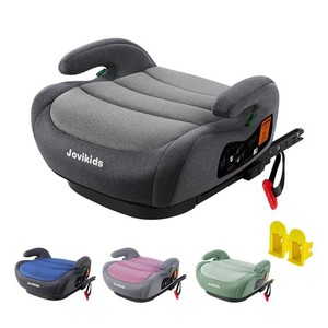 JOVIKIDS ジュニアシート ISOFIX、R129適合 ブースターシート ロングユース、極厚クッション、幼児用車シートと固定ガイド キャップとシ