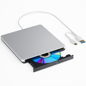 外付けDVDCD 再生ドライブUSB3.0 対応可ポータブルCDDVDプレイヤー 再生 視聴 読書 書込対応可WINDOW/MAC OS両対応 外付けドライブTYPE-C