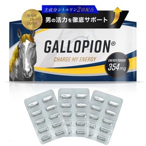 GALLOPION (ギャロピオン) 30粒 日本製 総合メンズサプリ 厳選成分20種配合 シトルリン アルギニン 亜鉛 エナジーチャージ サプリ サプリ