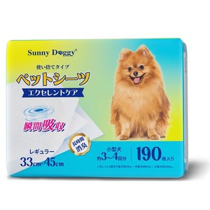 SUNNY DOGGY ペットシーツ レギュラー 190枚 ペットシート 犬 おしっこシート 猫 トイレシート 消臭 小型犬 しつけるシーツ うさぎ 犬用 