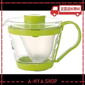 IWAKI(イワキ) 耐熱ガラス ティーポット レンジのポット 茶器 グリーン 400ML K863-G