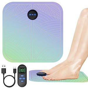 LAHEE フットマット EMS 足裏ケア トレーニング LEG RELAX ふくらはぎ 太もも 足裏 脚 筋力 洗えるマット 柔らかい生地 8種類モード 19段