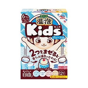 温泡 KIDS ジュース編 入浴剤 子供 ソーダ ミルク リンゴ オレンジ ONPO キッズ (アース製薬) 12個 (X 1)