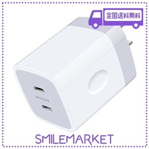 充電器 USB PD対応 40W 2ポート IPHONE タイプC 急速充電器 TYPE-C*2 2台同時充電 コンセント 【 GALAXY S23 / S23+ IPHONE SE3 / 14 /14