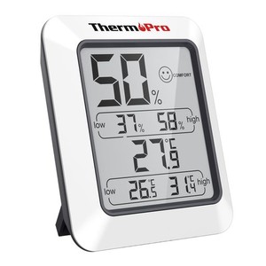 THERMOPROサーモプロ 湿度計 デジタル温湿度計 室内温度計湿度計 顔マーク おしゃれ 最高最低温湿度表示 高精度 おしゃれ コンパクト 見