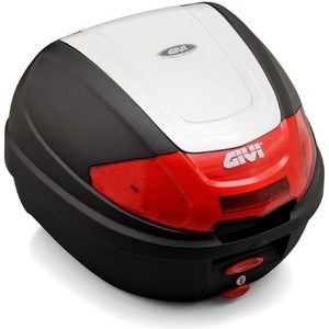 GIVI(ジビ) バイク用 リアボックス モノロック 30L E300N2B912 パールホワイト塗装 レッドレンズ 76880