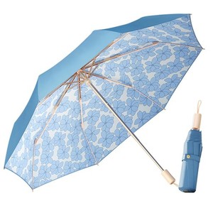 MOORRLII二重日傘 軽量 レディース コンパクト 折り畳み 晴雨兼用 UPF50+ 遮熱 まねる皮手元持ち運びに便利 紫外線遮断 8本骨 日焼け防止