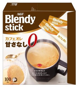 AGF ブレンディ スティック カフェオレ 甘さなし 100本 【 スティックコーヒー 】【 無糖 】