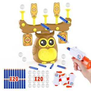 EAGLESTONE おもちゃ 玩具 的あて シューティングゲーム 電子ターゲット 2IN1 フクロウ 2つモード 気流 浮遊球 電池給電 USB給電 トイガ