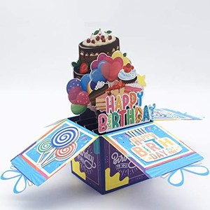 誕生日カードポップアップ、お誕生日おめでとうカード、手作りの誕生日ケーキカード、3D誕生日グリーティングカード、お誕生日おめでとう