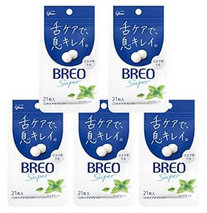 江崎グリコ 【ブレオ(BREO)】 タブレット (クリアミント) 17G ×5個 舌ケア 息キレイ 息スッキリ 舌苔 リクローズド パウチ