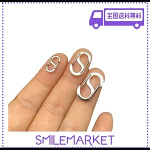 WORLD GOOD 極小 カラビナ 4個セット S字 ステンレス ネックレス アクセサリー マイクロ スモール サイズ 全長 11？(0.42G)