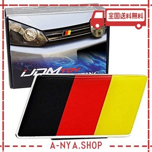 IJDMTOY ドイツ国旗エンブレムグリルバッジ ヨーロッパ車フロントグリル/バンパー装飾に対応