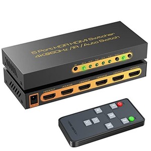 HDMI2.0切替器 5入力1出力【PS5/PS4/NINTENDO SWITCH動作確認済み】4K60HZ3D HDCP2.2HDR対応リモコン付属 PS4 SWITCH XBOX FIRETV STICK