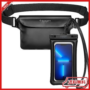 SPIGEN 完全防水 ポーチ 防水ケース スマホ用 セット IPX8認証 水に浮く 完全防水 お風呂 海 プール アウトドア 小物 三重チャック ベル