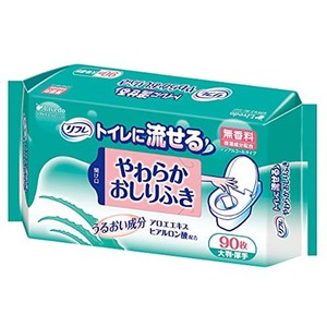 リフレ トイレに流せるやわらかおしりふき 90枚入 介護