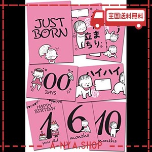 【babystity】月齢フォト カード マンスリーカード 24面12枚 赤ちゃん 写真 (baby_girl)