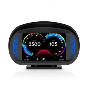 OBEST HUD ヘッドアップディスプレイ OBD2+GPS両方対応 P2 車載OBD2 メーター スピードメーター タコメーター LEDスクリーン 多機能 電圧