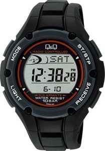 [シチズン Q&Q] 腕時計 デジタル 電波 ソーラー 防水 日付 ウレタンベルト MHS6-300 メンズ ブラック