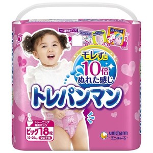 【パンツ ビッグサイズ】トレパンマン女の子 トイレトレーニング用 (12~22KG)18枚