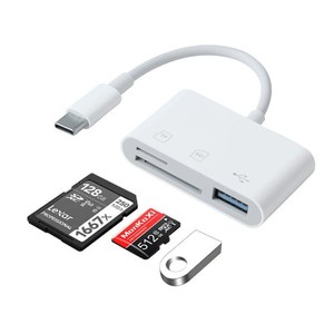 AGPTEK SDカードリーダー 3IN1 カメラアダプタ TYPE-C接続対応 SD/TF読取 MICRO SD対応 USB OTG対応 ファイル読み込み 高速データ転送 US