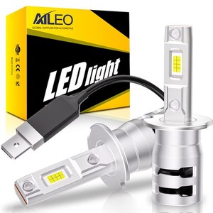 AILEO H3 LED ヘッドライト H3 LED フォグランプ 小型 CSPチップ搭載 高輝度 ショート 爆光 H3 LEDバルブ 6500K ホワイト 16000LM 12V/24