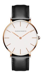 メンズ腕時計 HANNAH MARTIN シンプル ファッション カジュアル ビジネス ウオッチ 日本製クォーツムーブメント 40MM文字盤 本革バンド 