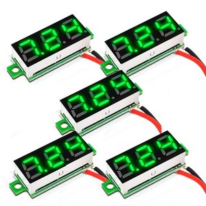 AIDEEPEN 5個 2線式LED電圧計 0.28” デジタルディスプレイ電圧テスターDC 2.5V〜30V MINI 電圧メーター 正確な電圧測定と逆接続保護付き