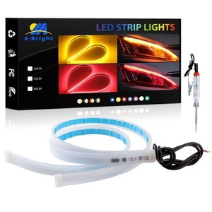 シーケンシャル流れる ウインカー 車用LEDテープライト ディライト デイタイムライト 極薄 レッド/イエロー 2色 切替 切断可能 12V 防水 