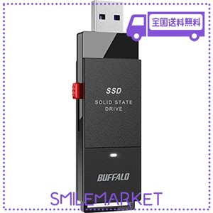 バッファロー SSD 外付け 1.0TB 超小型 コンパクト ポータブル PS5/PS4対応(メーカー動作確認済) USB3.2GEN1 ブラック SSD-PUT1.0U3-B/N