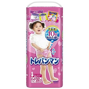 【パンツ ビッグサイズ】トレパンマン女の子 トイレトレーニング用 (12~22KG)32枚