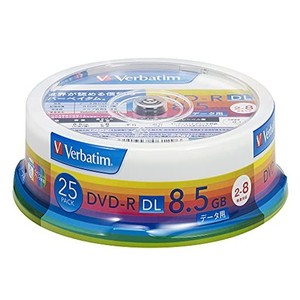 三菱ケミカルメディア verbatim 1回記録用 dvd-r dl dhr85hp25v1 (片面2層/2-8倍速/25枚パック) ホワイト