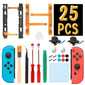 L’QECTED製 SWITCH コントローラー 修理キット NS JOY-CON専用 スイッチ ジョイコン修理パーツ(ジョイコン 修理 SL SR+コントロール 右/