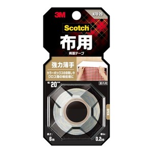 3M スコッチ 両面テープ 布用 強力 薄手 20MM幅Ｘ6M KFB-20