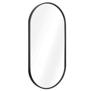 NAVARIS オーバルミラー 鏡 全身鏡 姿見 - 姿見鏡 ミラー 壁掛け スタンドミラー ウォールミラー - 寝室 浴室 縦 横 簡単取り付け - 75X3