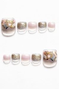 S＆K NAIL オーシャン ＆ シェル ネイルシール ショート 日本製 硬化不要 ジェルネイル ジェルネイルシール 貼るだけ シンプル オーバル 