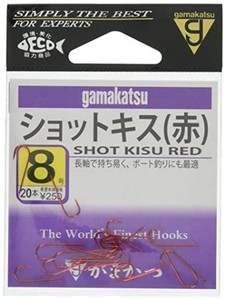 がまかつ(gamakatsu) ショットキス フック (赤) 7号 釣り針