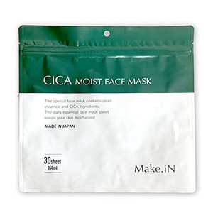 CICA MOIST FACE MASK シカ モイストフェイスマスク 30枚入り MAKE.IN パック フェイスマスク 日本製 美容成分 保湿 自宅エステ シートマ