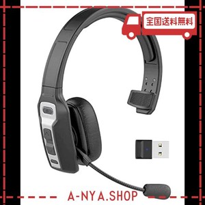 BLUETOOTH ヘッドセット 片耳 マイク/USB ドングル/アダプ 付き 無線 ハンズフリー 通話 音楽 最大30時間使用 ミュート機能付き オンライ