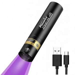 ALONEFIRE SV95 3W 紫外線 ブラックライト 強力 小型 UV LED ライト 波長365NM USB充電式 アニサキスライト ウッド灯検査 ペット尿検出器