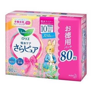 ロリエ さらピュア 吸水ライナー 女性用10CC 安心微量用 80枚 ロングパンティライナーサイズ 17CM 無香料 【女性の軽い尿もれ用】【大容