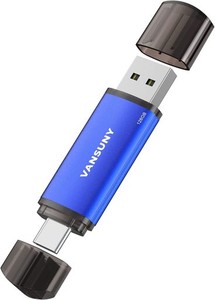 VANSUNY USBメモリ TYPE C 64GB USBフラッシュドライブ 2IN1 OTG USB 2.0 + USB Cメモリ タイプC 64ギガ （青）…