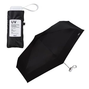 WPC. 日傘 遮光切り継ぎTINY ブラック 折りたたみ傘 [遮光率100%・UVカット率100%・UPF50+・遮熱・晴雨兼用] 親骨47CM 手開き 210G 軽量 