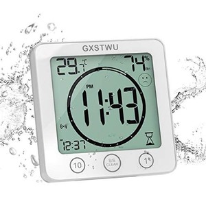 デジタル時計 防水「防滴型」 タイマー 温湿度計 半身浴クロック お風呂時計 温度計 湿度計 熱中症 壁掛け 卓上置き マグネット 吸盤 浴