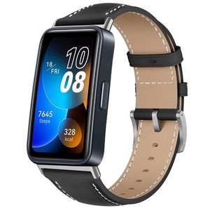 [LANQII] レザーバンド HUAWEI BAND 8 対応 バンド PUレザー素材 ベルト ソフト 柔軟性 ビジネス風 交換ベルト レディース&メンズ 革製ス